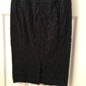 Black lace pencil skirt